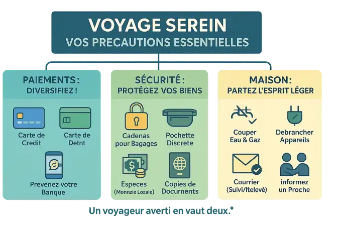 Checklist vacances argent et sécurité