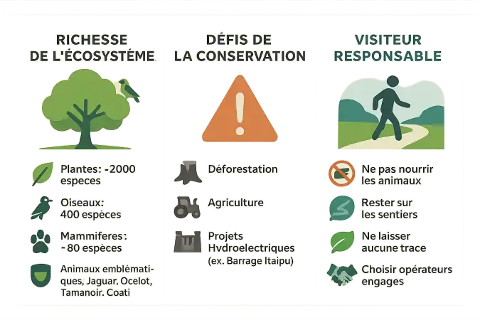 Biodiversité de la forêt tropicale autour des chutes d'Iguazú