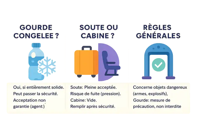 Illustration d'une gourde en avion
