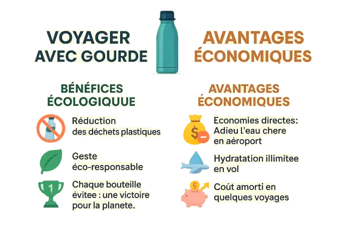 Voyager avec une gourde : bénéfices écologiques et économiques