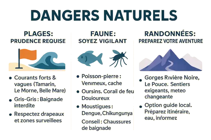 Dangers naturels à l'île Maurice : plages, faunes et randonnées