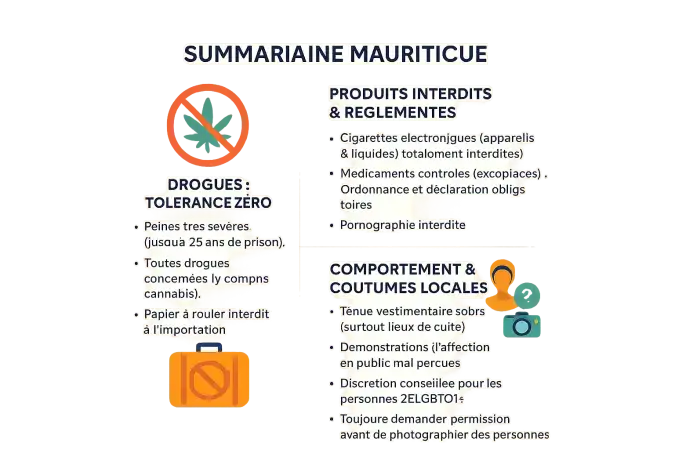 Carte des interdictions légales à l'île Maurice