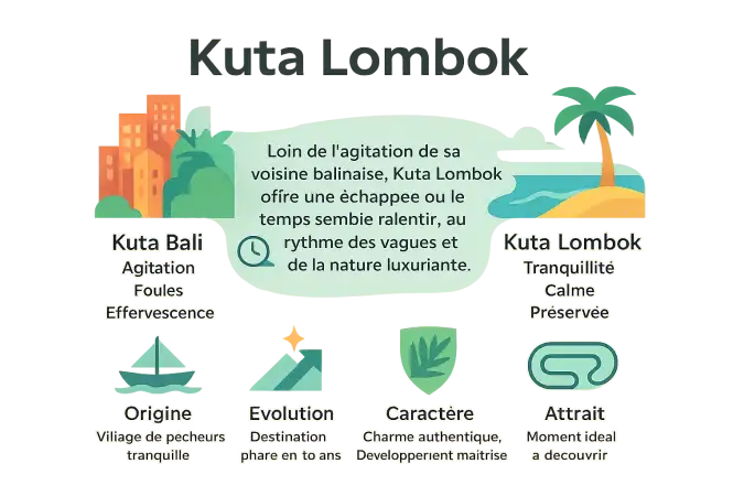 Vue sur les plages de Kuta Lombok