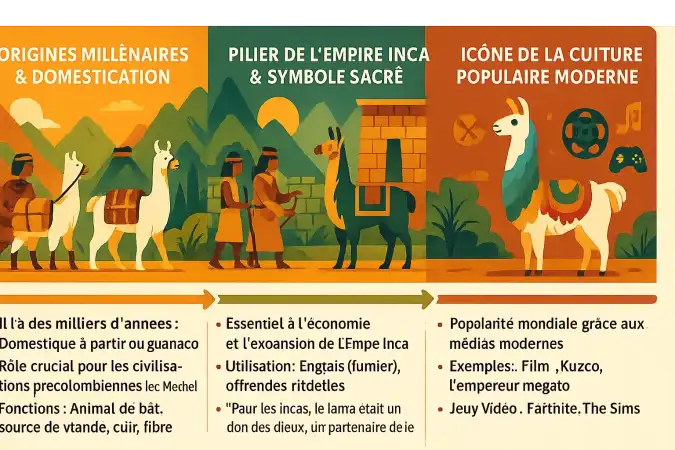 Lamas dans les Andes