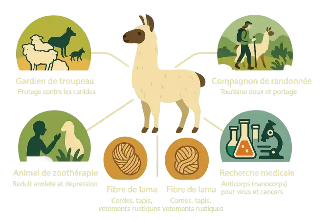 Lama dans un paysage montagneux