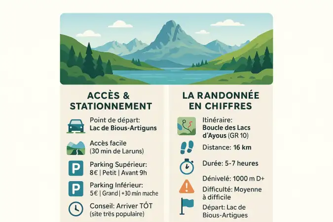 Carte d'accès aux lacs d'Ayous
