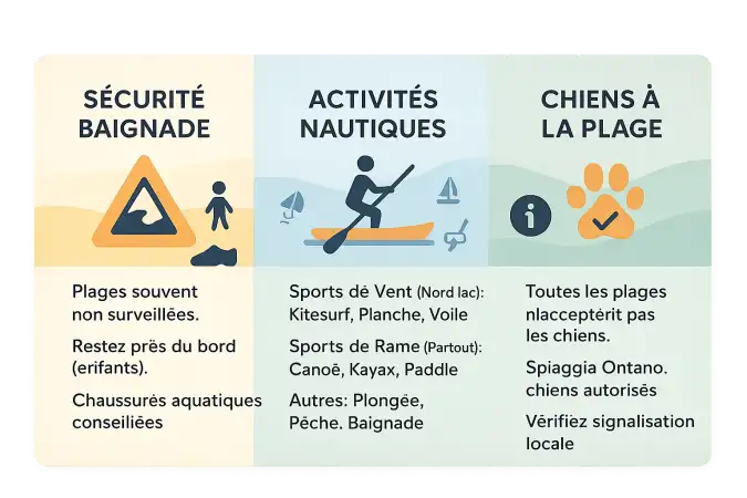 Conseils pour une journée plage réussie au lac de Côme
