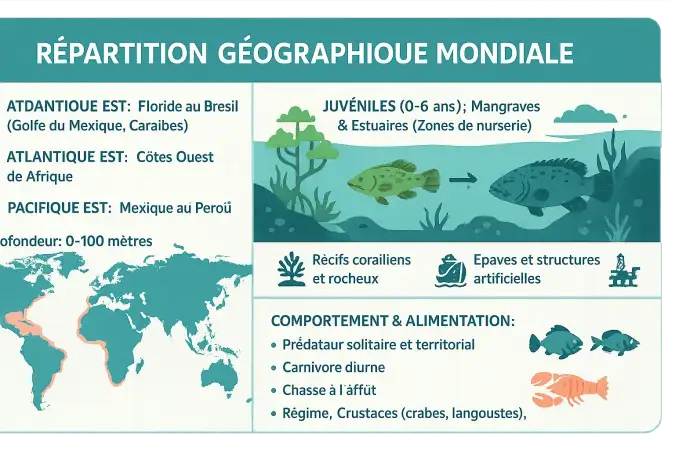 Mérou goliath dans son habitat naturel