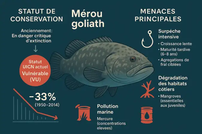 Mérou goliath dans son habitat naturel