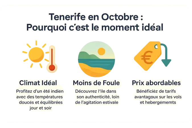 Tenerife en octobre, paysage côtier et ciel dégagé