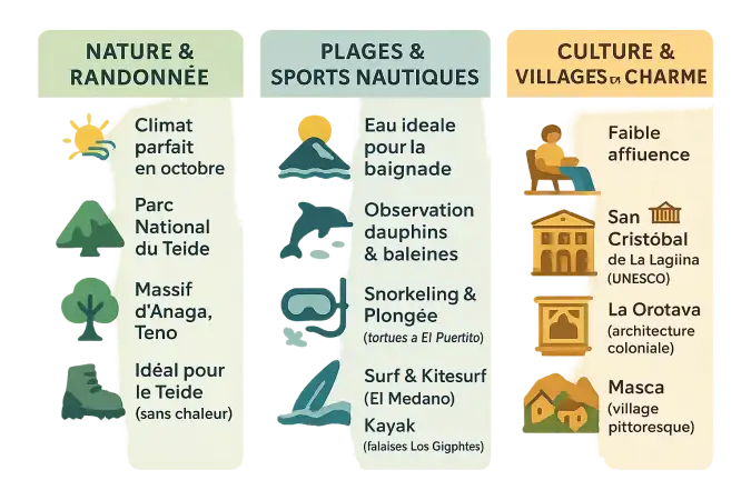 Côtes sauvages de Tenerife en octobre