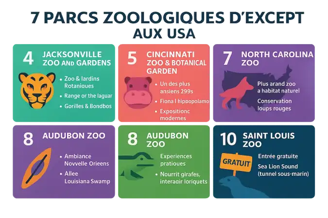 Parcs zoologiques d'exception aux USA