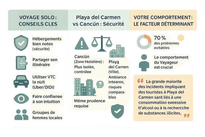 Playa del Carmen : sécurité pour les voyageurs seuls