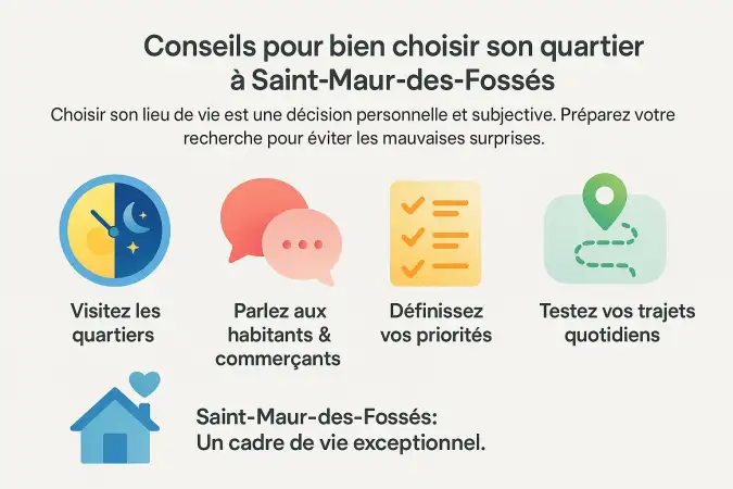 Vue aérienne de Saint-Maur-des-Fossés avec repérage des quartiers