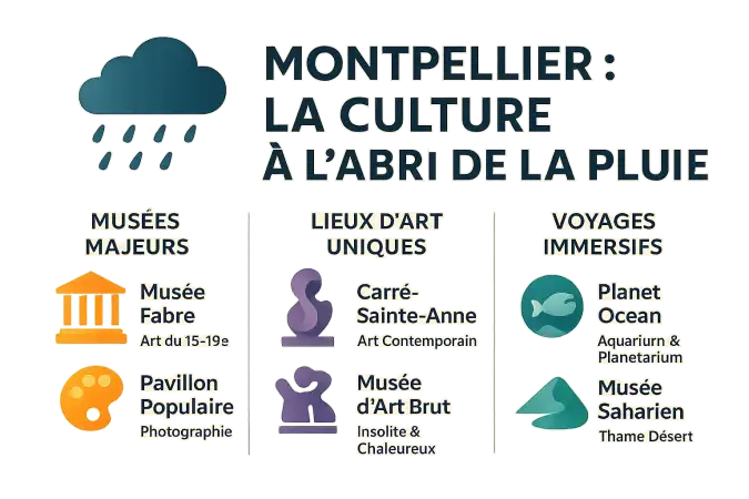 Découverte culturelle à Montpellier sous la pluie