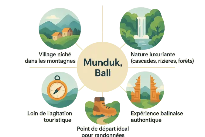 Paysage naturel de Munduk à Bali