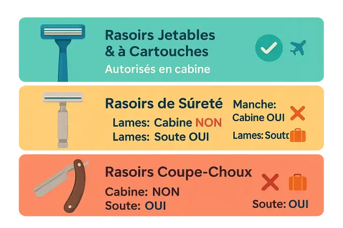 Autorisation des rasoirs en avion