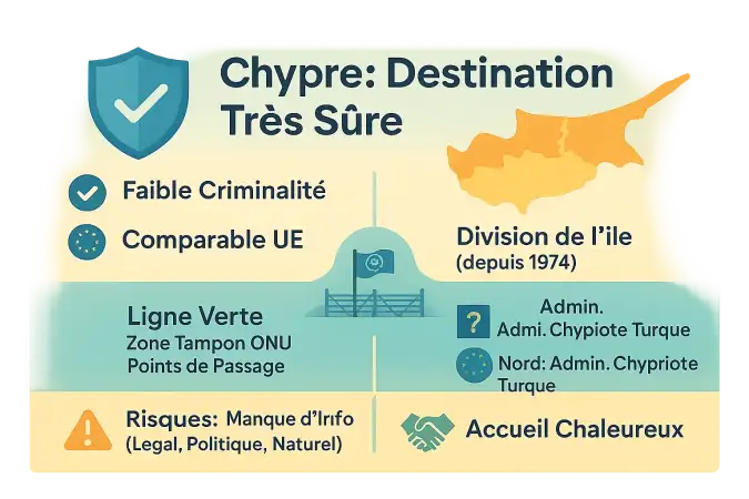 Carte de Chypre divisée en deux parties