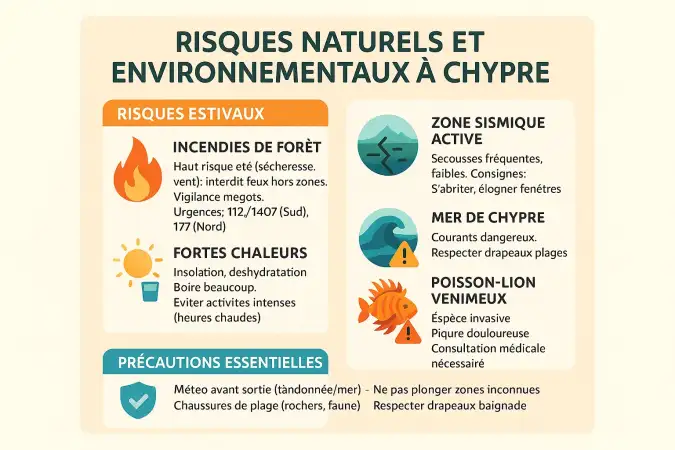 Carte des risques naturels à Chypre