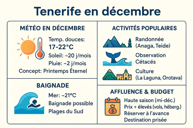 Climat et activités à Tenerife en décembre