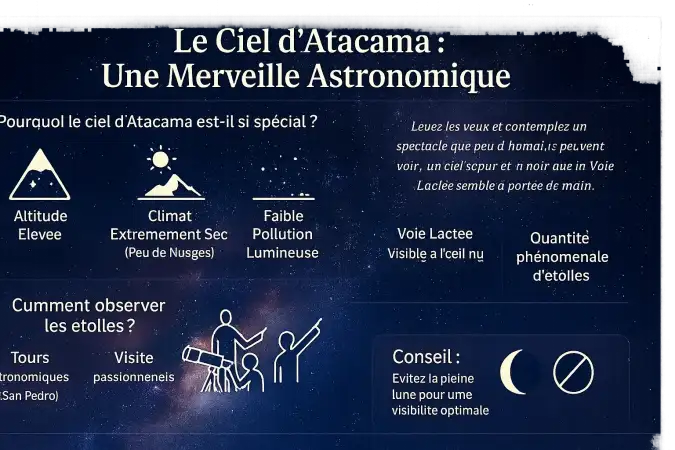 Ciel étoilé dans le désert d'Atacama
