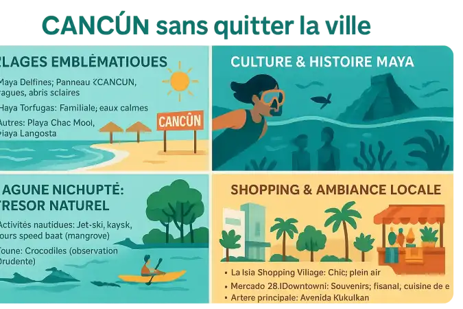Cancun - Vue sur la plage et l'océan
