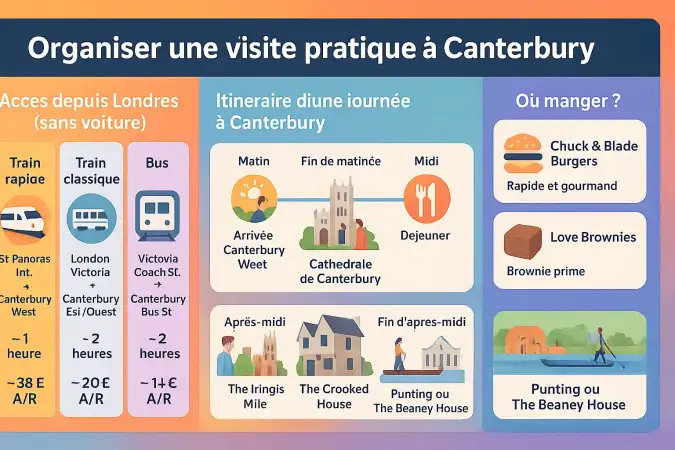 Vue aérienne de la cathédrale de Canterbury dominant les toits médiévaux