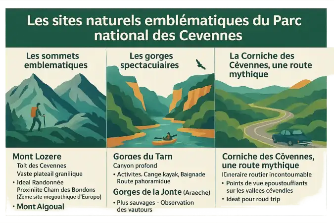Paysage des Cévennes avec le Mont Aigoual au loin