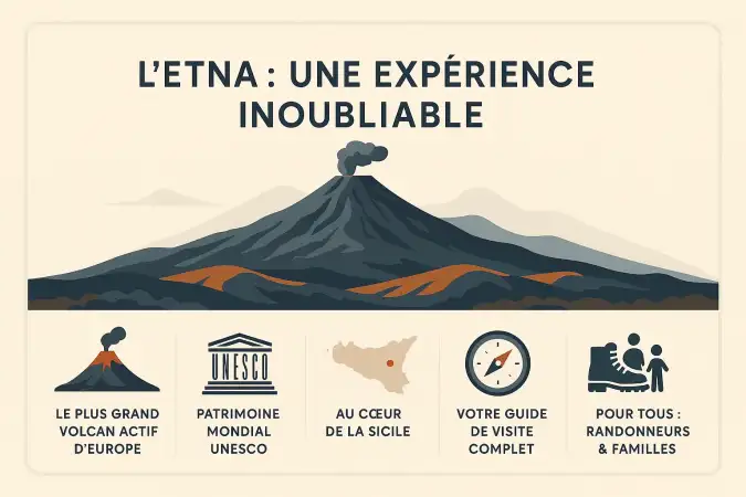 Vue panoramique sur le sommet de l'Etna