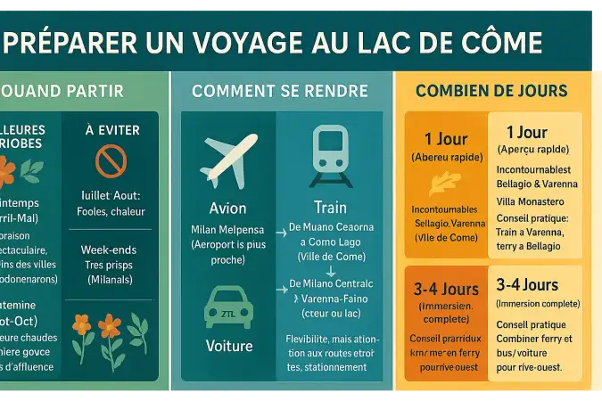 Lac de Côme - Paysage automnal avec les Alpes en arrière-plan