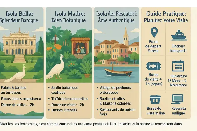 Vue aérienne des îles Borromées sur le lac Majeur