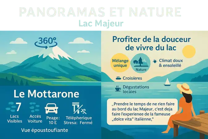 Vue panoramique du Lac Majeur depuis le Mottarone