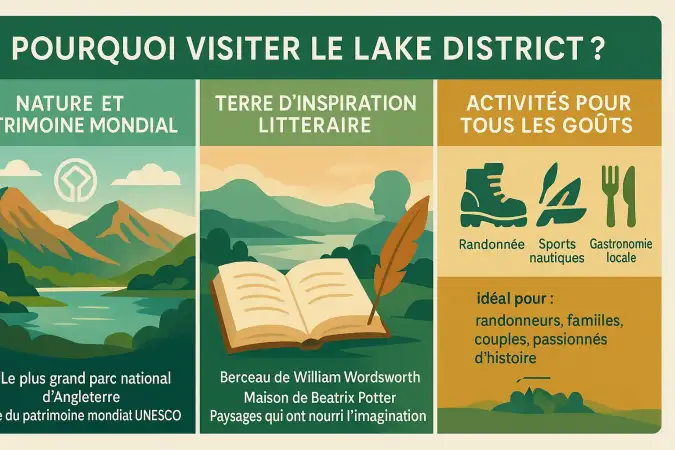 <strong>Paysage du Lake District</strong> avec ses lacs et montagnes