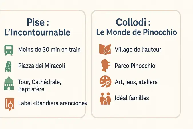 Excursions depuis Lucques : Pise et Collodi