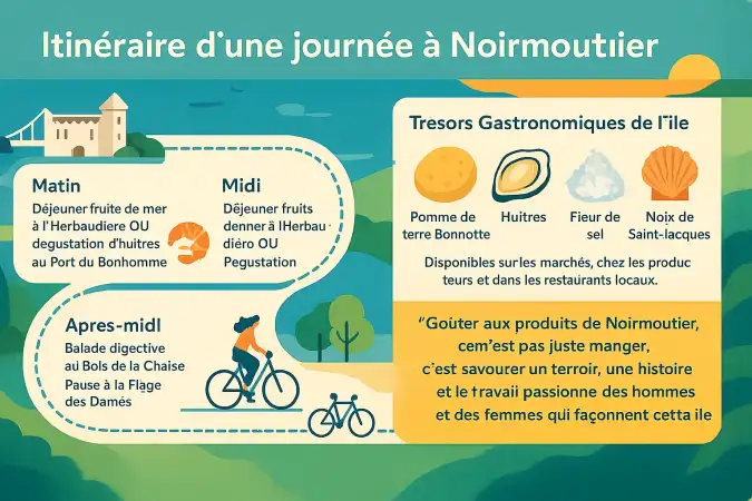 <strong>Paysage de Noirmoutier</strong> avec marais salants et vélos