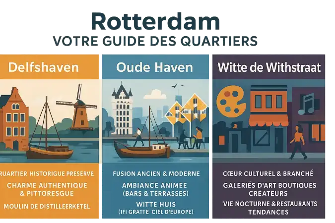 Vue sur les canaux de Delfshaven à Rotterdam