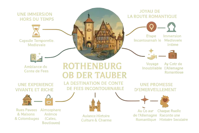 Rothenburg ob der Tauber, <strong>vue sur la vallée de la Tauber</strong>