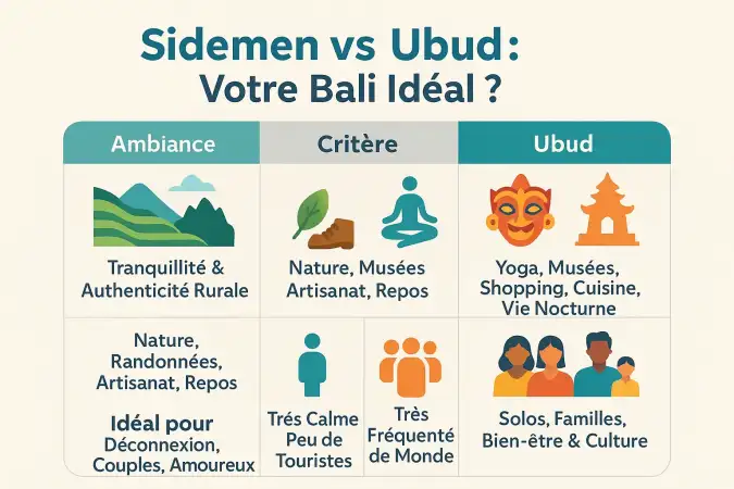 Vue sur les rizières de Sidemen et les montagnes environnantes