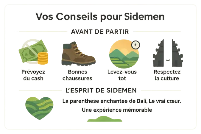 Paysage de Sidemen avec rizières et montagnes