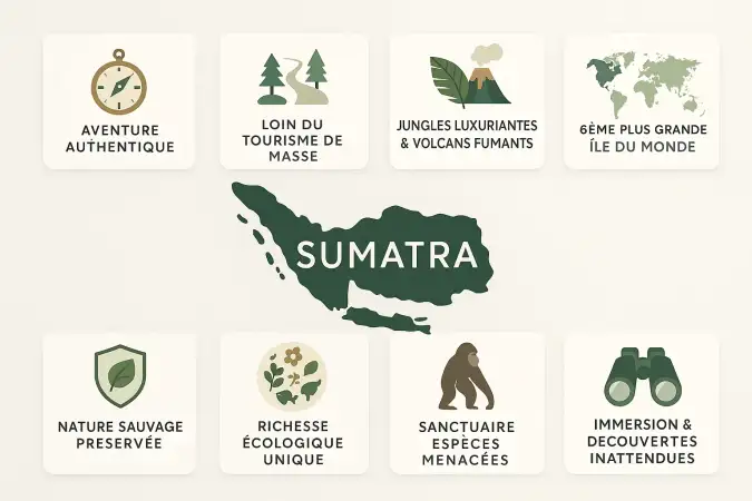 Paysages volcaniques et jungles luxuriantes de Sumatra