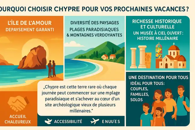 Paysage côttier de Chypre avec des eaux turquoise et des falaises calcaires