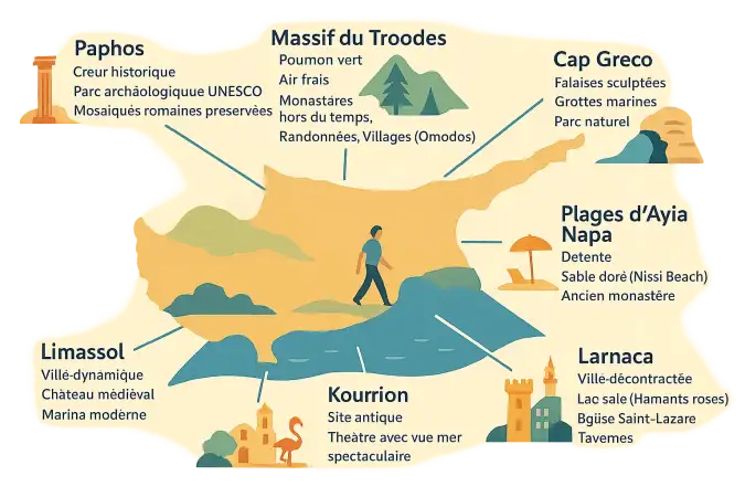 Paysages variés de Chypre