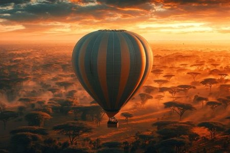 Safari en montgolfière : survoler la savane au lever du soleil
